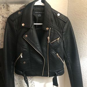 French Connection, Faux Leather Moto Jacket, Sz 2